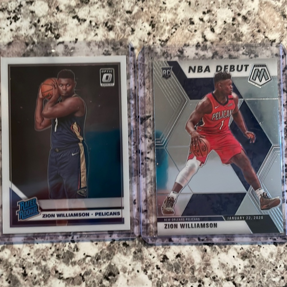 Optic rated rookie Zion Williamson card. Mosaic NBA rookie card Zion Williamson